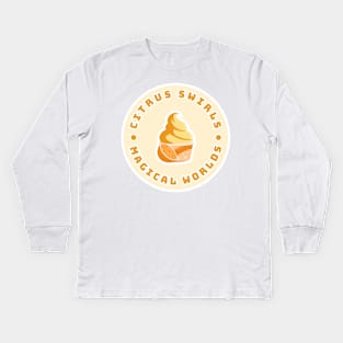 Citrus Swirls & Magical Worlds Kids Long Sleeve T-Shirt